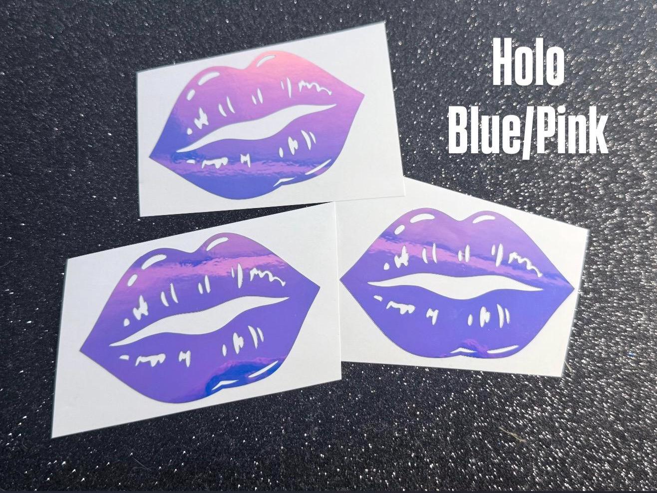 Real Lips Sticker Lips Stickers, Kiss Lips Decal, Holographic, Chrome, Colorful Kissy ...