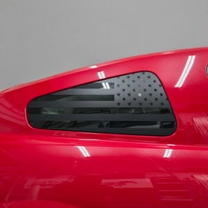 Matte Black American Flag Decal for Mustang S197 (Pair)