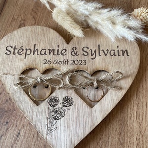 Wedding ring holder customizable country wood wedding