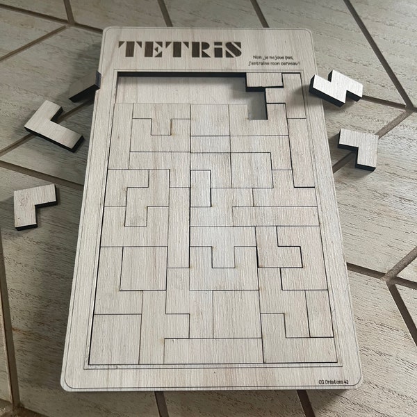 Tetris en bois, puzzle , casse-tête bois