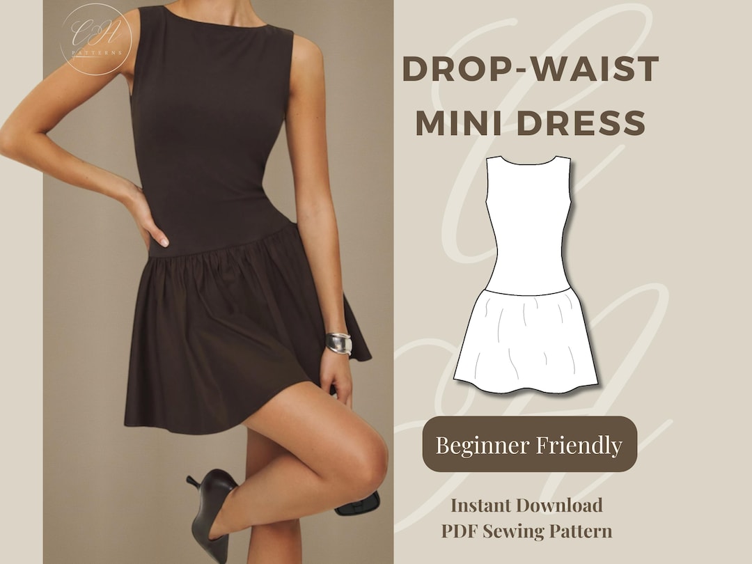Drop Waist Mini Dress | Easy Sewing Pattern | PDF Pattern | INSTANT  DOWNLOAD - Etsy