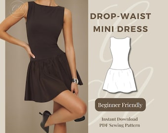 Drop Waist Mini Dress | Easy Sewing Pattern | PDF Pattern | INSTANT DOWNLOAD
