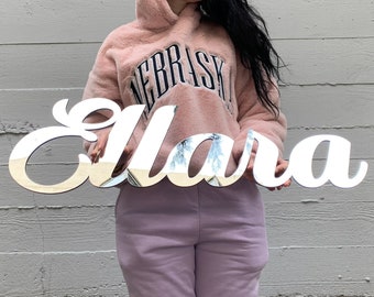 Acrylic Mirror Name, Personalized Sign, Backdrop Sign, Acrylic Sign, Acrylic Name Sign, Name Sign for Nursery, Custom Sign, Laser Cut Name