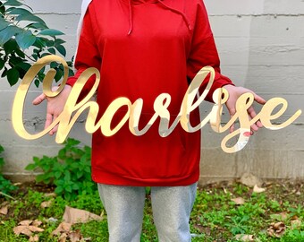 Personalized Acrylic Name, Baby Name Sign, Baby Shower Sign, Wedding Sign, Name Mirror Sign, Backdrop Sign, Laser Cut Name, Acrylic Sign
