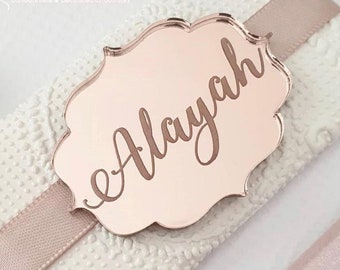 Acrylic Mirror Tag, 25pcs, Mirror Name Tag, Wedding Name Tag, Personalized Tag, Custom Mirror Tag, Baptism Name Tag, Baby Shower Name Tags
