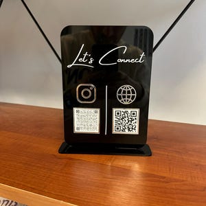 Lets Connect Sign, Social Media Display Sign, QR Code Sign, Instagram ...