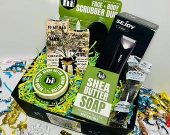 Dad Gift Basket for Men | Father’s Day Spa Gift Box | Beard Care & Grooming Set | Gift from Daughter | Men’s Self Care Basket