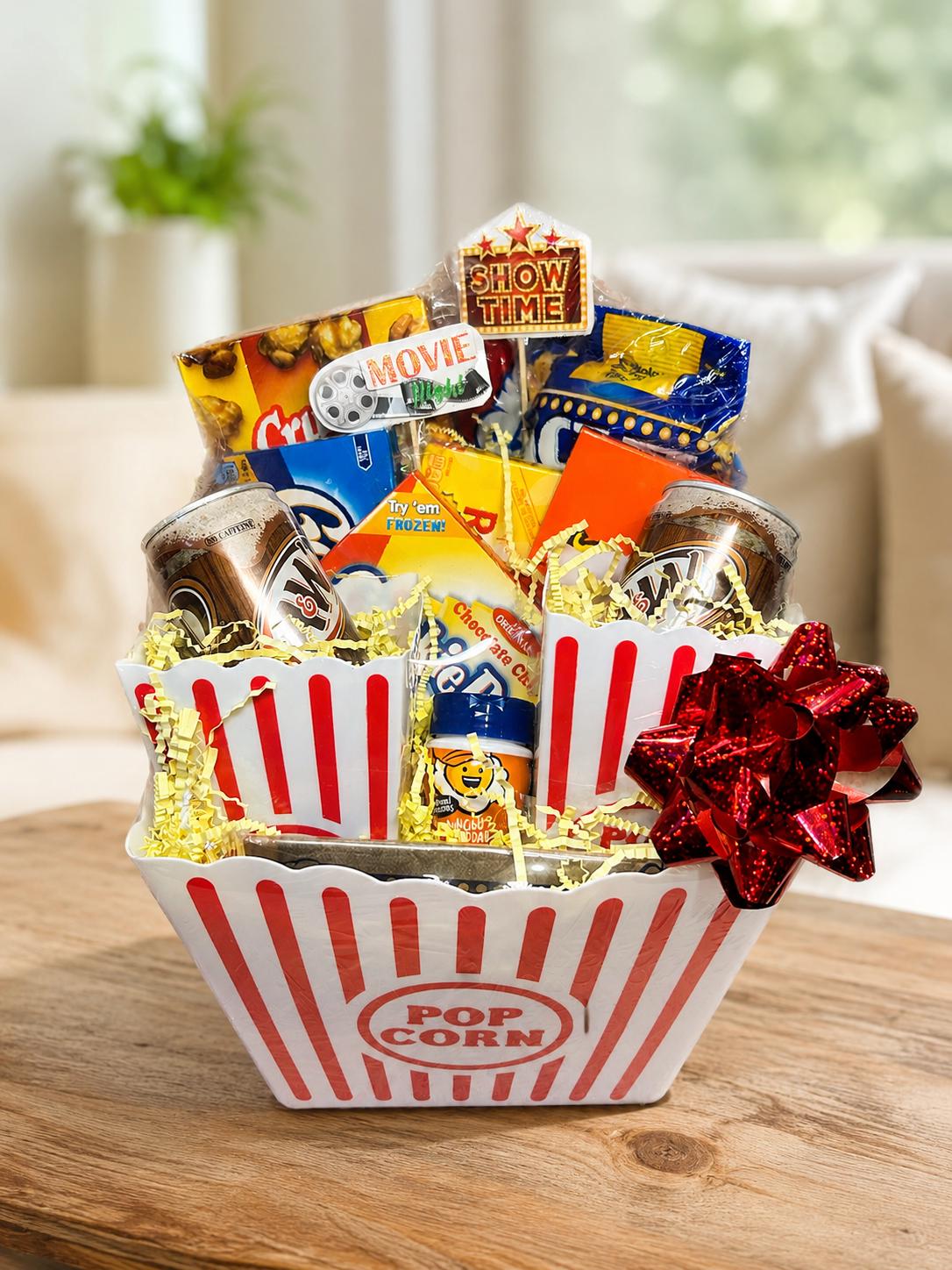 Movie Night Snack Basket – Gift for Couples, Birthdays, Movie
