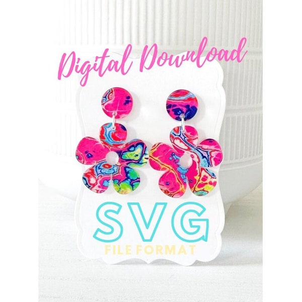 Retro Daisy Earring SVG - Daisy Earring Laser Cut File - Digital File