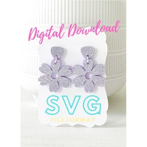 Wildflower Earring SVG - Daisy Earring Laser Cut File - Flower Earring Digital File
