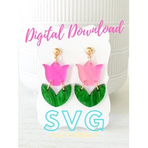 Tulip Earring SVG - Tulip Flower Earring lasergesneden bestand - digitaal bestand