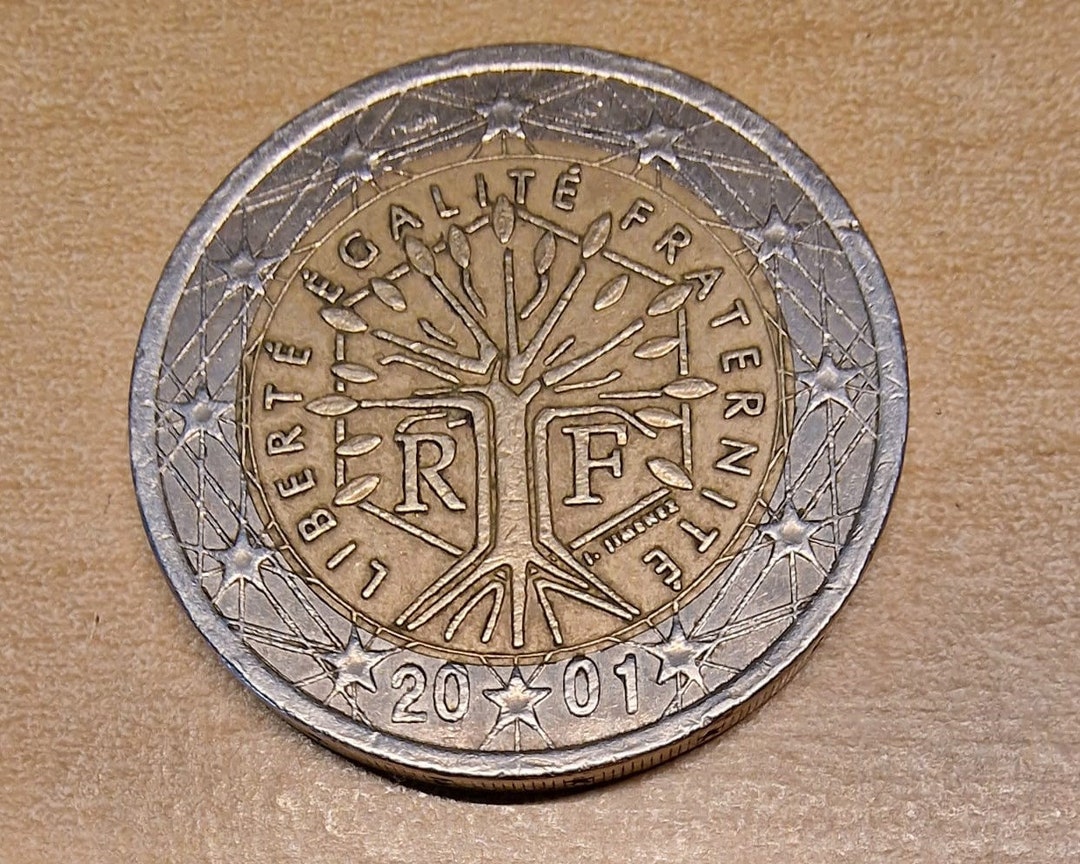 2 Euro Münze 2001 Liberte Egalite Fraternite France 2 Euros 2001 - A Tree With the Motto Liberte Egalite Fraternite