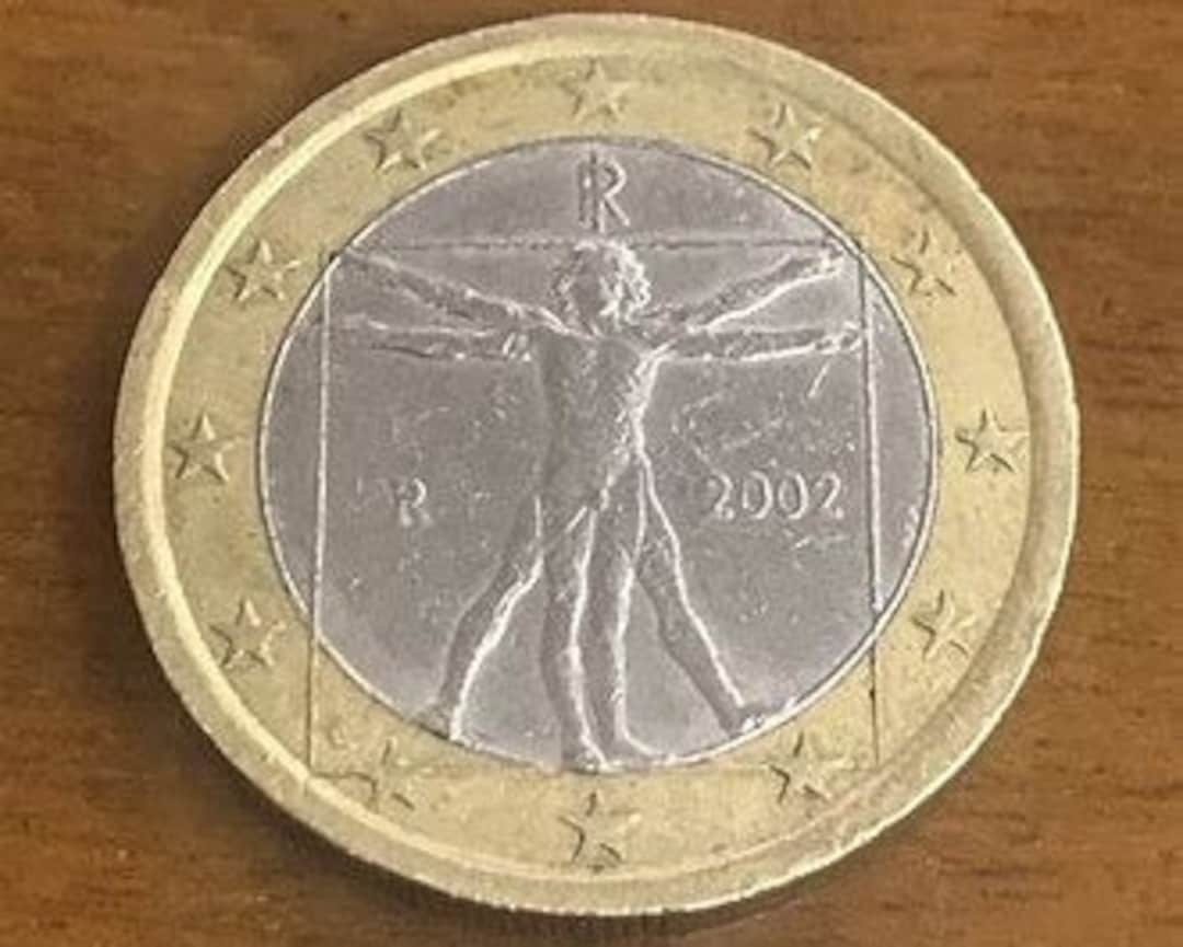 Italy 1-euro 2002 - Drawing by Leonardo Da Vinci - Da Vinci 2002 R - KM