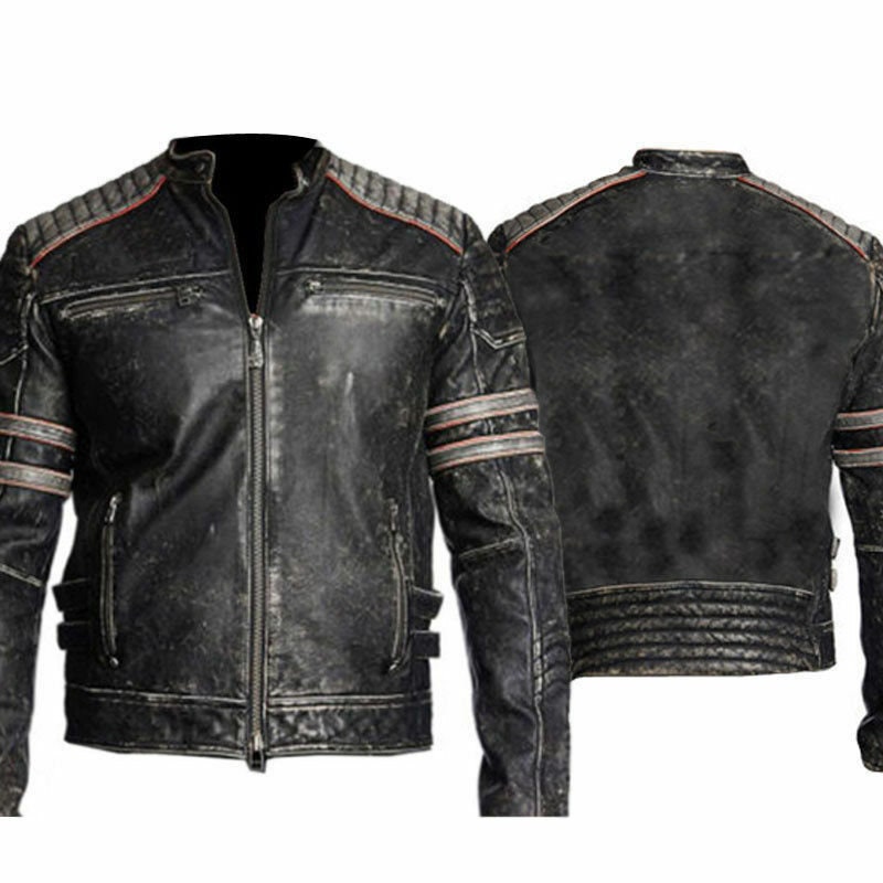 Mens leather hotsell jacket cafe racer