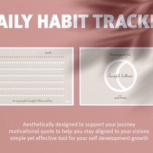 Daily Habit Tracker Printable Aesthetic Habit Planner PDF Motivation Quote 2023 Instant Download for IPad Tablets Tracker A4 A5 Letter