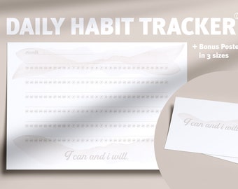 Daily Habit Tracker Printable Tracker Selflove Aesthetic Habit Planner Self love Planner PDF Motivation Quote 2023 Instant Download iPad A4