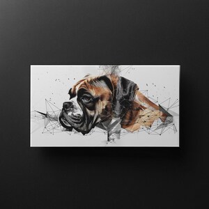 Drawing of Boxer Art Print Gift for Dog Lovers Modern Wall Art Boxer Canvas Painting as Unique Home Decor Gift Idea for Pet Lovers
