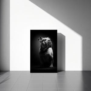 Bulldogge B & W Hunde Art - Rasse Kunstdruck - Haus Wand Dekoration für Hunde-Enthusiasten
