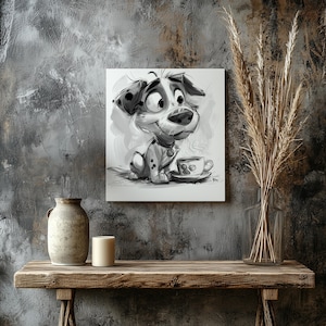 Retrato animado de bóxer: dibujo de perro en lienzo: un bonito regalo para tu mascota.