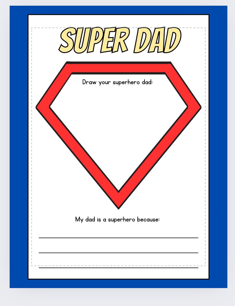 Super Hero Dad Coloring Page *instant Download* - Etsy