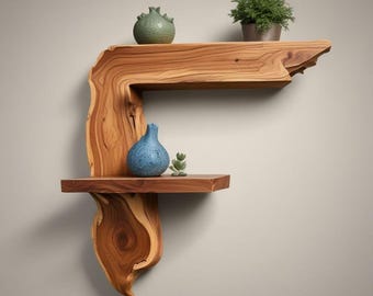 Solid Driftwood Branch Tree Wall Bookshelf, Rustic Floating Shelf Art, Handmade Natural Wood Bookcase, Unique Wall Decor for Home and Office