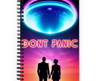 Cuaderno espiral "No te asustes" – Guía del autoestopista galáctico, cuaderno de puntos, 140 páginas