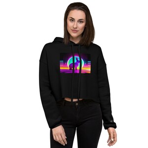 Synth Rabbit Crop Hoodie