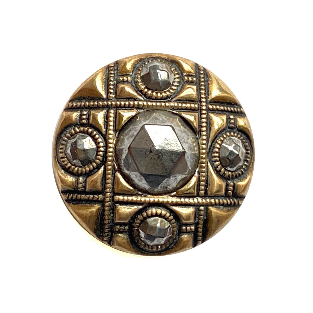 Antique Brass Button, Interlaced Design - Etsy