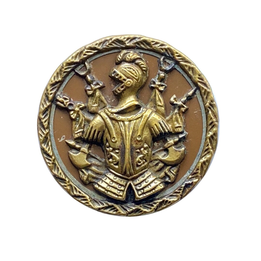 Antique Picture Button, Armor, Battleaxes, Banners and Pike - Etsy