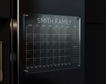 Family Calendar for Fridge - A Magnetic and Reusable Planner - Magneti calendar for fridge - Acrylic calendar for fridge -magnetic planner