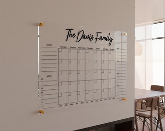 Stay Organized with our Acrylic Family Calendar for Busy Families - Acrylic Personalize Calendar for wall- Dry erase calendar - Planner