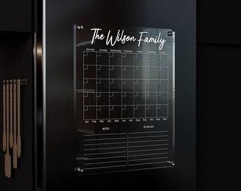Planen Sie Ihre Familienzeit mit dem magnetischen Familienplaner - Magnetischer Planer - Küchendekor - Personalisierender Acrylplaner - Küchenplaner