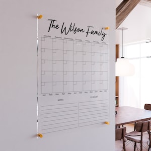 Crylic Vertical Planner - Year-Round Organization and Calendar - Personalize Acrylic planner - Dry erase calendar - family planner