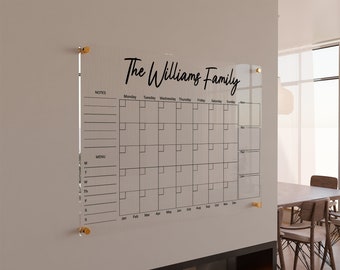 Acrylic Family Calendar - Make Family Organization Easy - Personalize dry erase Board - Acrylic monthly planner - Acrylic Calendar