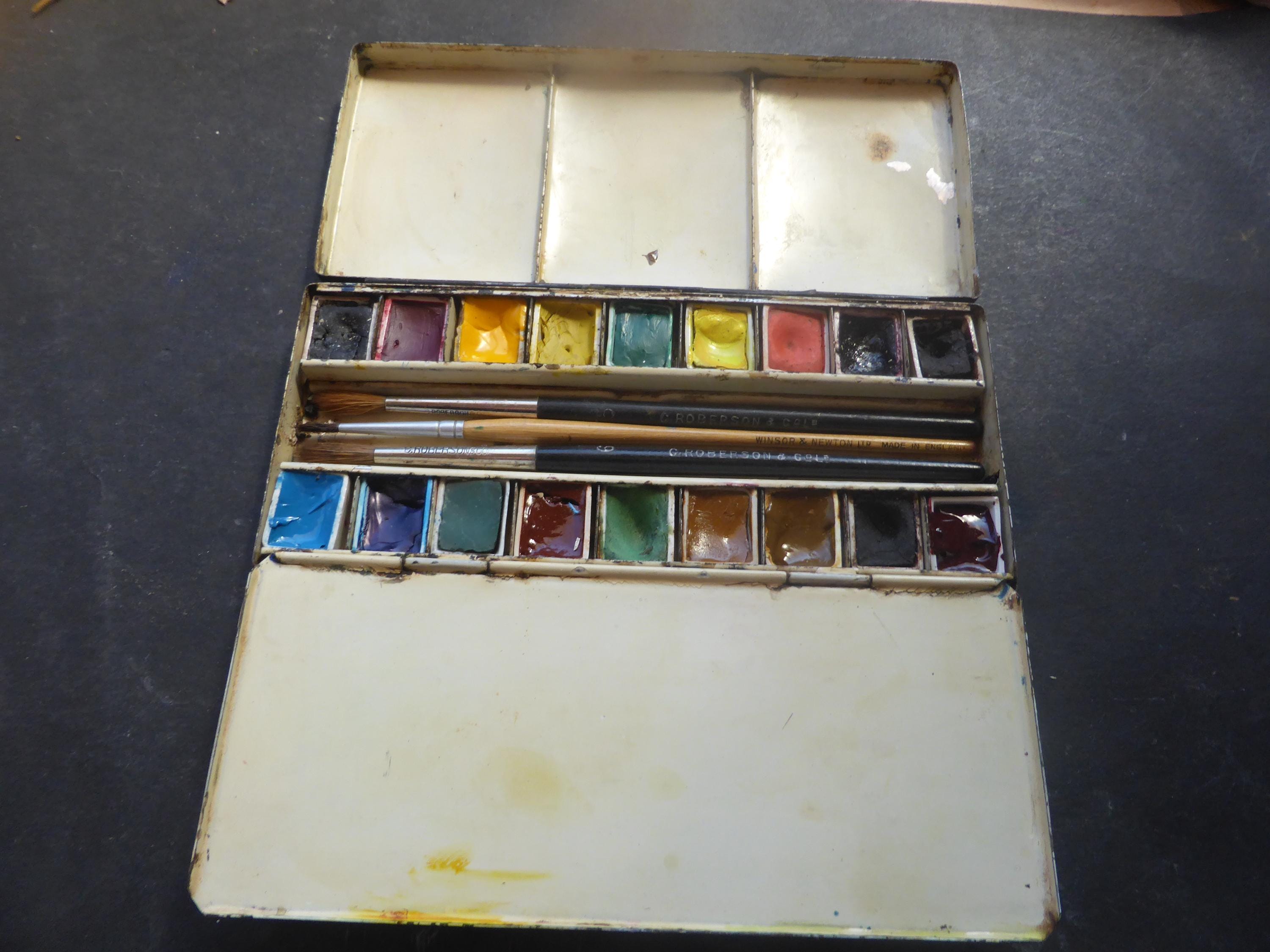 Original Roberson watercolour field paint tin
