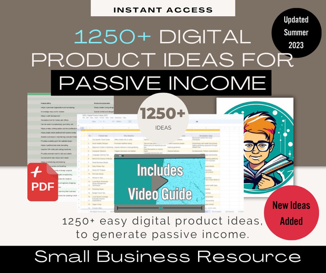 Boost Your Etsy Business With 1250 Digital Product Ideas for Passive ...