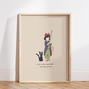 Kiki's Delivery Service Art Print, Studio Ghibli Illustration (Digital Download) image 2