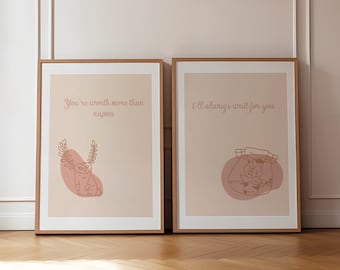 Zelda Korok & Bluepee Art Print Set, Gamer Nursery Decor (Digital Download)