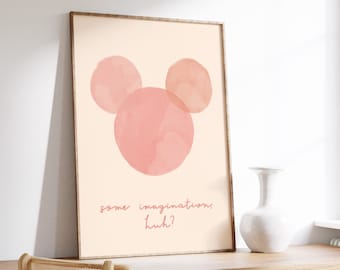 Boho Mickey shape watercolor printable wall art // boho large wall art printable // boho nursery wall art // neutral minimalist printable