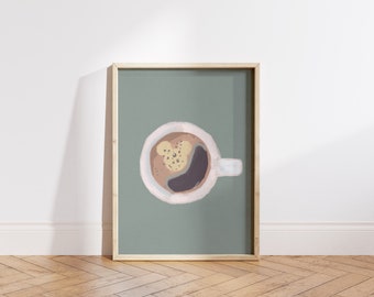 Mickey Coffee Printable Wall Art // Mickey Shape Kitchen Downloadable Art Print // Mickey Wall Decor