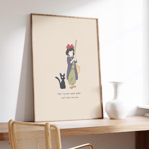 Kiki's Delivery Service Art Print, Studio Ghibli Illustration (Digital Download) image 3