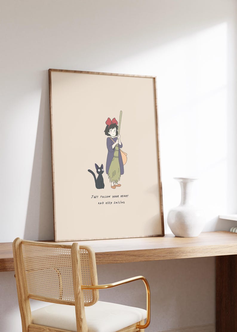 Kiki's Delivery Service Art Print, Studio Ghibli Illustration (Digital Download) image 3