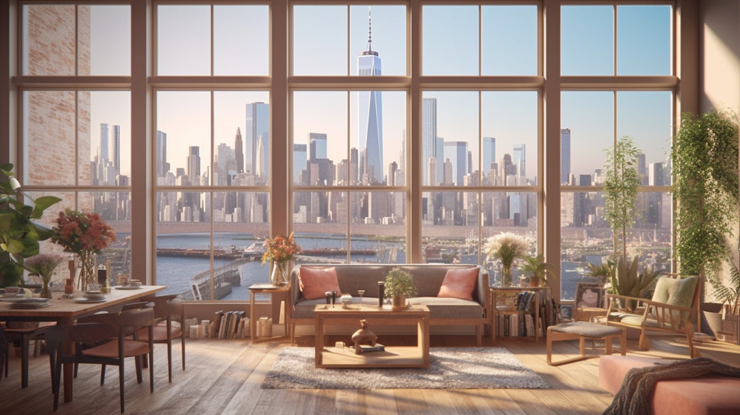 Professional Zoom Virtual Backgrounds Backdrop Home Office City Skyline