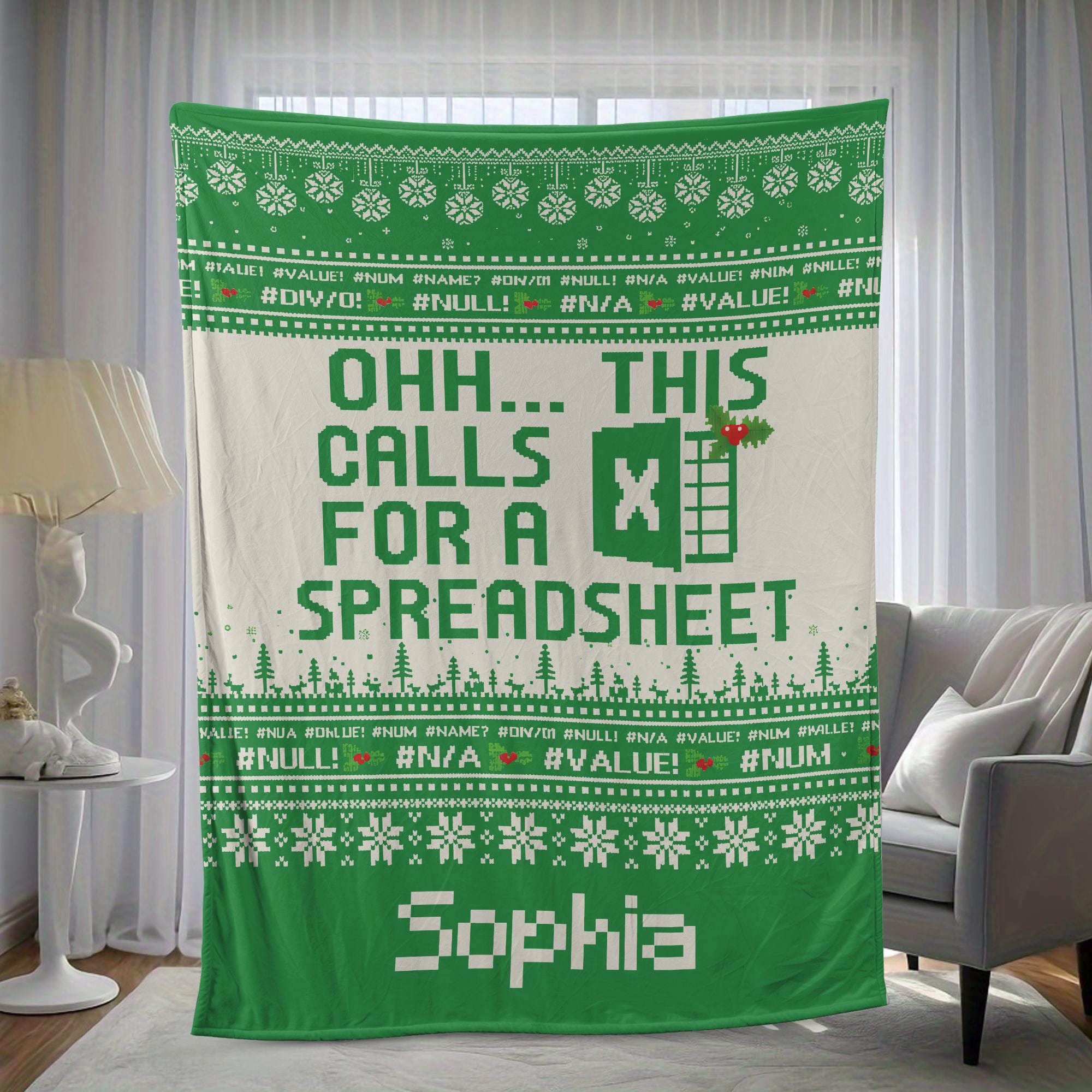 Discover Personalized Ugly Christmas Fleece Blanket - Funny Holiday Gift for Coworkers, Boss, Tax Accountant