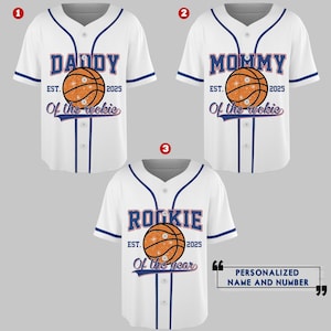 Custom Rookie of The Year Jersey Shirt, Rookie Baseball Birthday Jersey Rookie Family Jersey, First Birthday Boy Shirt, Mom Baseball Jersey