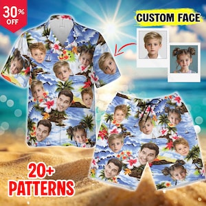 NEW! Personalized Hawaiian Shirt with Face, Custom Hawaiian Shirt with Face/Photo, Hawaiian Shirt For Men Women, Hawaiian Shirt,Family Shirt