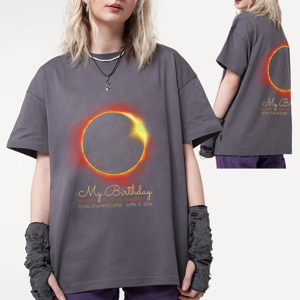 Birthday Solar Eclipse Shirt, 2024 April 8th Total Eclipse T-Shirt, April 8th Birthday Sweatshirt, Total Solar Eclipse, Astronomy Gift