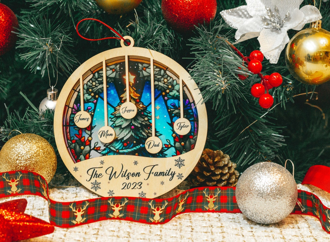 Personalized Family Christmas Ornament, Family Tree Custom, Christmas Tree Ornament, Family