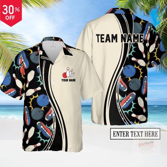 Bowling Hawaiian Shirt Custom Name - Light Blue Bowling My Mind's In
