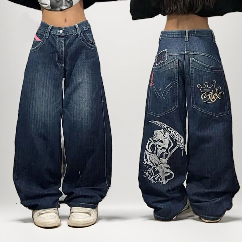 2023 Pants Y2k Cargo Corteiz Harajuku Hip Hop Print Multi Pocket Overalls  Punk Rock Wide Leg Oversized Streetwear ps